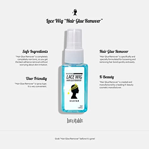 SILSTAR PROFESSIONAL Inevitable LACE Wig Hair Glue Bond Remover/Wig Glue Remover Safely REMOVES Glue Without Irritation/Completely DISSOLVES Glue/Clean Remover/Frontal Closure,Hairpiece, LACE Wig - Image 3