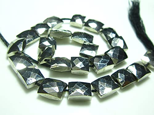Pyrite Faceted Chiclets perles de 7-8mm briolettes taillées de qualité AA