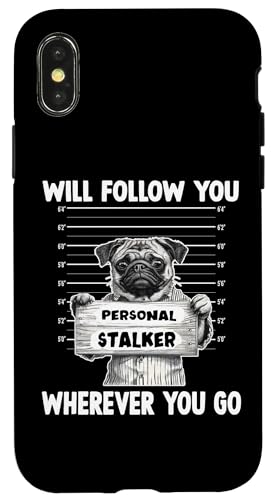 Custodia per iPhone X/XS Divertente Carlino Gassi T per cani proprietari di cani