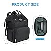 Vicloon Mochilas para Pañales de Bebé con Bolsa de Biberones, Gran Capacidad Mochila de Cambio para Mamá y Papá (Negro) #1