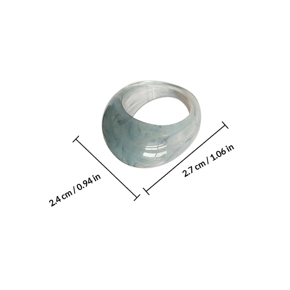 CALLARON 9 Pezzi Anello In Resina Impilabile Grande Cupola Spessa Anelli Spessi Retro A Cupola Spessa Anello Elegante Multicolore Acrilico Resina Acrilica, 2.70X2.40X0.35CM, Resin, acrilico, Resin,
