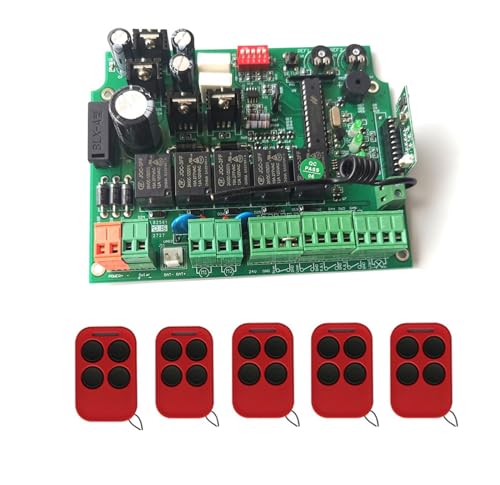 Tableau de commande de l'opérateur de portail Panneau de commande d'ouvre-porte 24V, carte mère PCB for moteur de porte battante à double bras pour kit portail coulissant(4remotes)