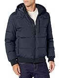 Cole Haan Signature Men's Hooded Bomber Down Jacket, Navy, X-Large