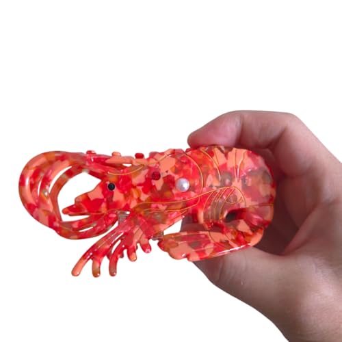 Pinzas para cabello grandes acetato rojo miniatura 3