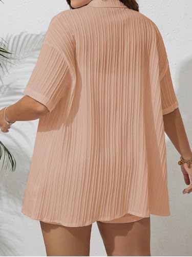 Image of Leriya Fashion Co-ord Set for Women Stylish Solid Poly Lycra Cotton | Textured Pyjama Set For Woman Travel Beach & Holiday Look | Oversized Loose Fit Trendy Top & Shorts for Summer Day Vacation