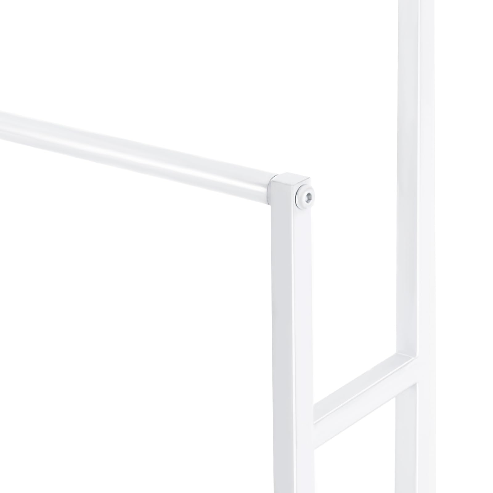 Toallero de pie de 3 niveles, de gran tamaño, con reposapiés ajustables, para dormitorio, baño, balcón, piscina, blanco