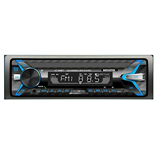 Reproductor Audiotek Single Din con Bluetooth y 2 pares de altavoces miniatura 5