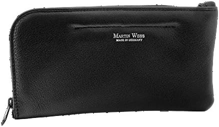 Martin Wess Germany Classic Black Metis Lamb Leather 1 Pipe Combo Pouch Tobacco Case