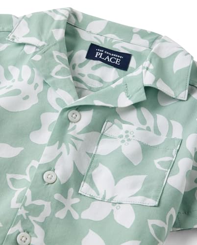 Image of The Children's Place Baby Boys' and Toddler Poplin Short Sleeve Button Down Shirt