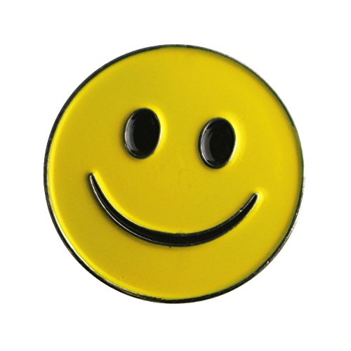 Pinmei Lot Of 10 Golf Ball Markers Assorted Patterns - Soft Enamel Technique (Smiling Face) #TOP1