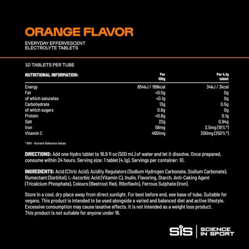 Image of SiS Hydro Tablets, Electrolyte Hydration, No Sugar, Immune Orange, 8-Pack