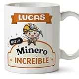 MUGFFINS Tazas Personalizadas para MINERO hombre - En Español - Eres increíble - Kawaii - 11 oz / 330 ml - Regalo Personalizable original y divertido