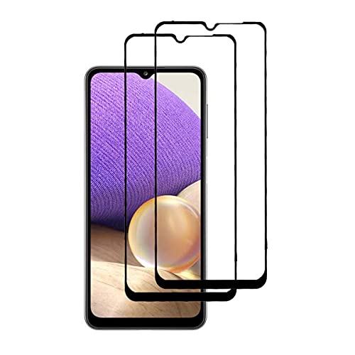 Verre trempé pour Galaxy A32 5G : lot de 2 protections Haute Transparence avec contour noir