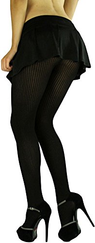Image of ToBeInStyle Womens High Fashion Sheer Full Footed Vertical Stripe Tights