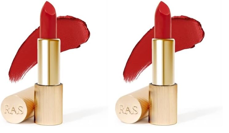 RAS Luxury Oils Lumiere Satin Matte Lipstick | 8-Hr long stay Creamy Matte, Non-Drying, Lightweight & Pigmented | Natural infusion of Argan & Avocado | Vegan, Cruelty-Free (Riviera Red) (Pack of 2)-image-21