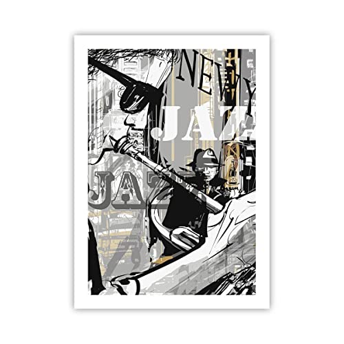 ARTTOR Affiche - Affiche sans cadre - Poster - jazz musique musicien - 50x70 cm - Decoration murale - Tableaux pour la mur - Motif moderne - Arts Murals Modernes - Affiches Murales - P2XPA50x70-3792 Cover