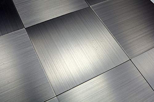 Selbstklebende Mosaikfliese ALU Silber Metall Fliesenspiegel Küchenrückwand MOS200-22M100