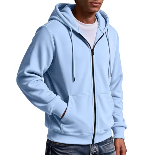Mens Full Zip Oversized Hoodie Fleece Lined Sweatshirt Perfect for Fall Weather - Image 4
