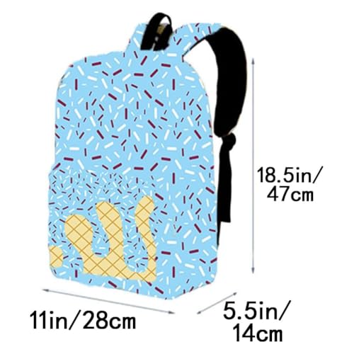 Ice Cream Drip Backpack, Cute Shoulder Bagpacks, Large Capacity Lightweight for Boys Girls Daily Use Travel (White)2