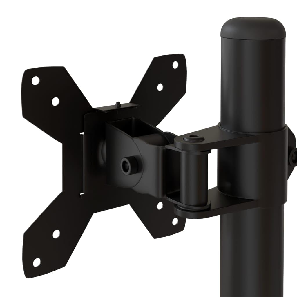 Supporto da tavolo per 2 monitor, in acciaio nero, VESA 75 100 mm, regolabile in altezza, orientabile, inclinabile, per ufficio, gaming, soggiorno, angolo di visione ottimale