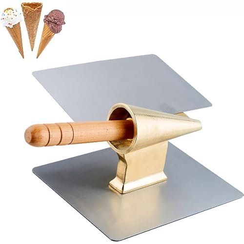 ZCBYBT 52mm Ice Cream Cone Tool Copper & Acero Inoxidable Cono de Rodillo Molde, para la elaboración de postres, decoración y Hornear