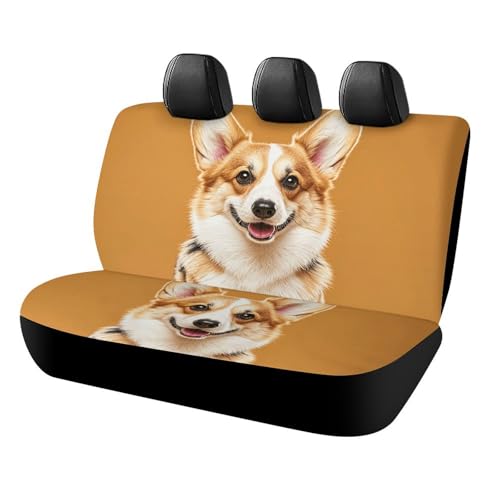 Housse de siège de voiture imperméable contre poils et taches motif Corgi floral