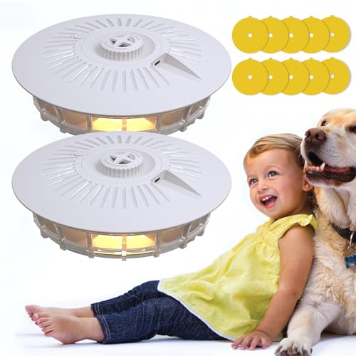 Marstey Trampa antipulgas con 5 pegatinas para atrapar pulgas para interiores, control de plagas en interiores y exteriores, lámpara atrapadora de pulgas para mosquitos, polillas, pulgas (2)