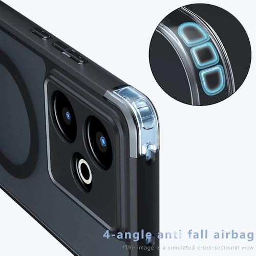 Image of Case for Realme P4 Pro 5G Back Cover, Matte PC Back + Side TPU Bumper Shockproof Magnetic Support Protective Bumper Case Cover (Realme P4 Pro)