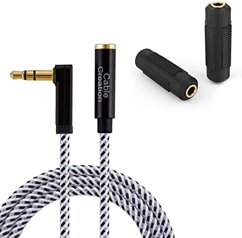 CableCreation 3.5mm Male to Female Stereo Headphone Extension Cable Bundle with 3.5mm Female to Female Audio Adapter Coupler, Compatible with Car Stereo, Speakers and Headphones