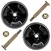 Set of 2, Deck Wheels Replace 734-04155, Bolt Replaces 938-3056 Plus Locknuts. MTD, Cub Cadet, Troy Bilt, White