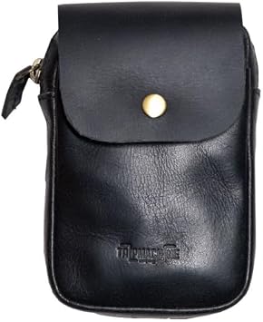 Trip Machine Genuine Leather Motorcycle Utility Pouch Bag Small Organizer with Belt Loop for Keys, Wallet & Tools Compact Riding & Everyday Carry Accessory Black