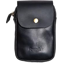 Trip Machine Genuine Leather Motorcycle Utility Pouch Bag Small Organizer with Belt Loop for Keys, Wallet & Tools Compact Riding & Everyday Carry Accessory Black