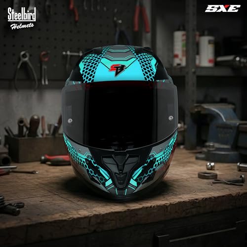 Image of Steelbird SBH-61 SXE X3 Pinlock ISI and Dot Certified Full Face Graphic Helmet for Men and Women with Inner Silver Sunshield