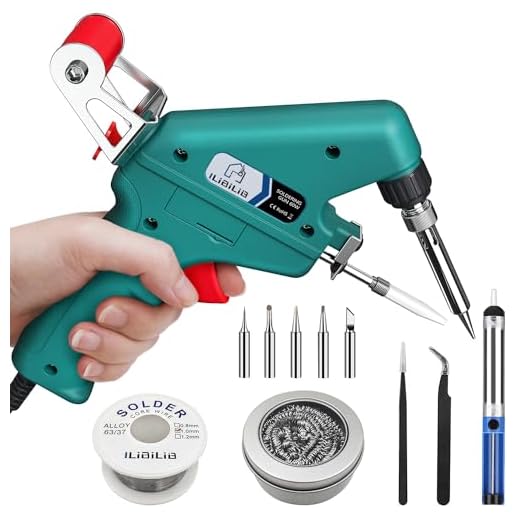 Soldador, ILIBILIB 60W 110V Kit de Pistola de Soldadura con Herramienta de Kit de Soldador 10 en 1, Kit de Soldador de Operación con una Sola Mano Para Soldar y Reparar