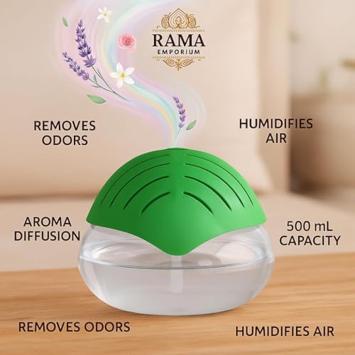 Image of Portable 3-in-1 Air Purifier, Aroma Diffuser & Air Humidifier with 500ml Water Tank - Electric Revitalizer for Fresh Air & Fragrance at Home, Office, Bedroom & Spa (Green)