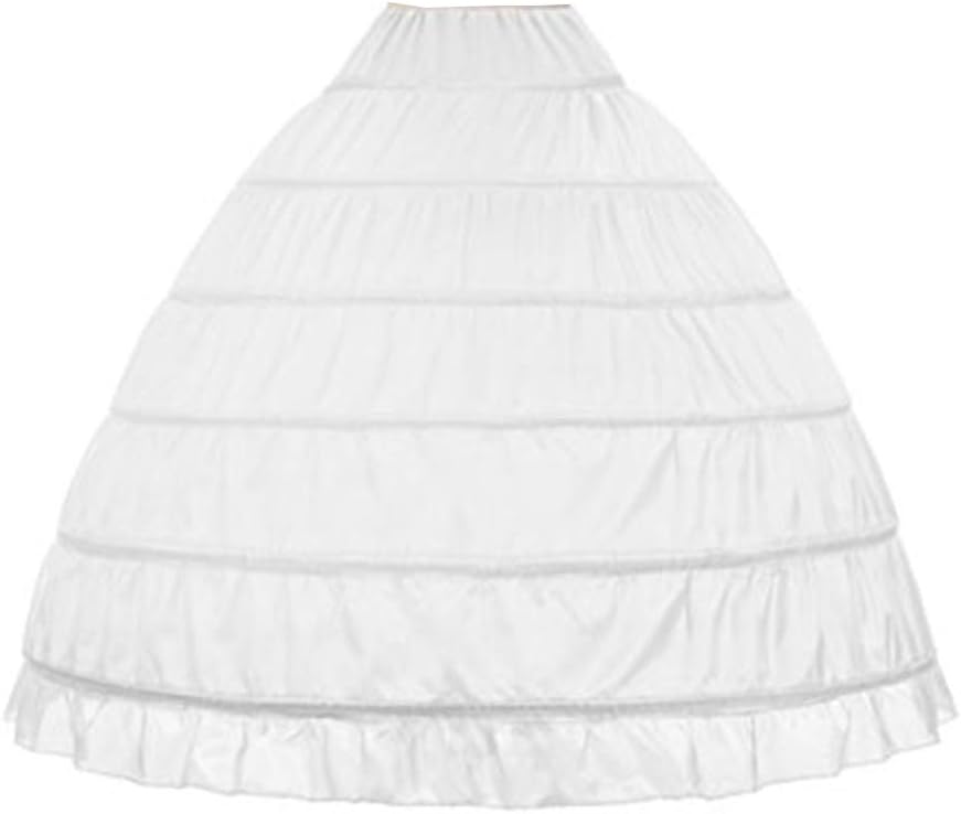 WOWBRIDAL Women 6 Hoops Skirt Crinoline Petticoats Slips Floor Length for Bridal Gown