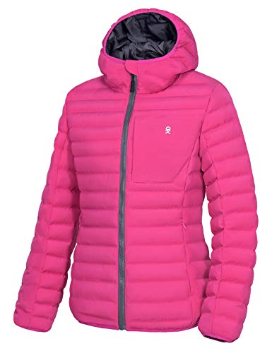 Little Donkey Andy Women's Warm Waterproof Puffer Jacket Hooded Windproof Winter Coat with Recycled Insulation Upgraded Rose L