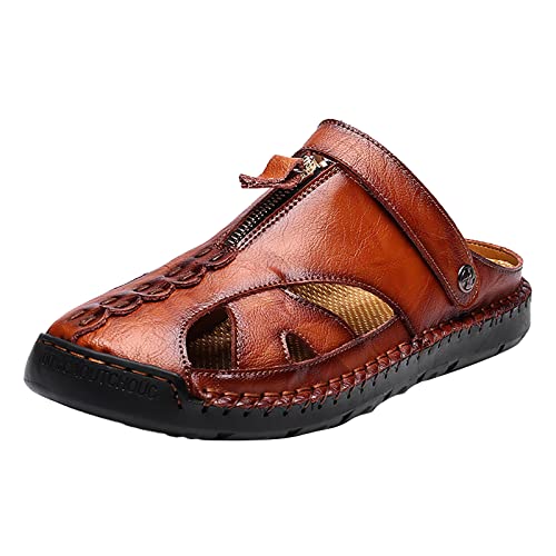 -Leather ls Breathable Sporty Handmade Large Men's Casual Shoes Versatile Daily Beach ls British Foreign Trade Men Shoes Winter Sporty Brown