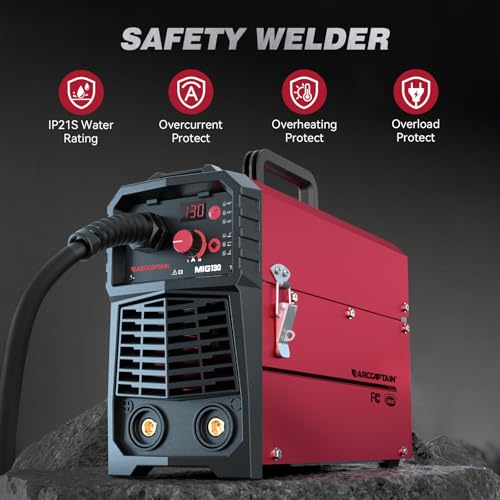 ARCCAPTAIN 130A MIG Welder, 110V Flux Core MIG Welder/Lift TIG/Stick 3 in 1 Welding Machine with Synergy, IGBT Inverter Portable Gasless Welder Equipment with Welding Gun and 2lb Welding Wire - Image 6