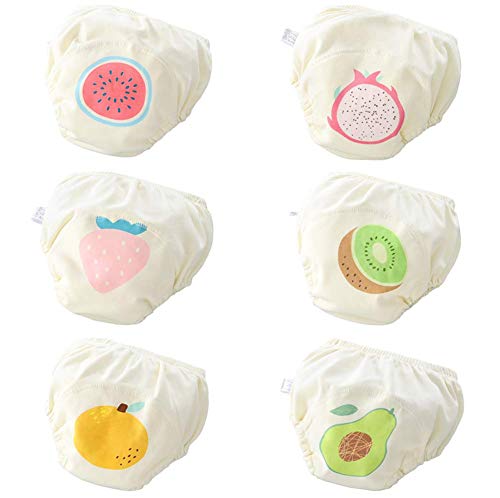 QZHIHE Baby Toddler 6-Pack Cotton Training Pants Potty Training Underwear for Boys Girls 2T-4T, Fruit