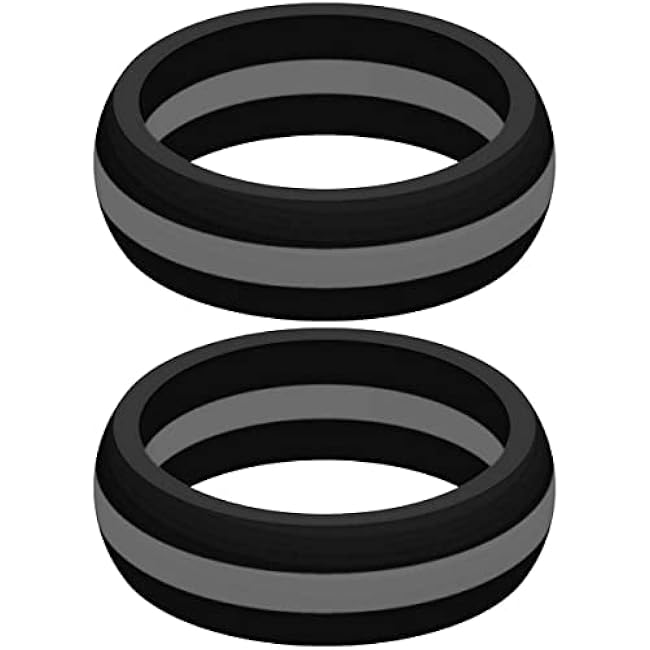 Set of Two (2) Silicone Rings in Your Choice of Size and Color - Engagement Wedding Replacement Rings for Workout and Active Lifestyles