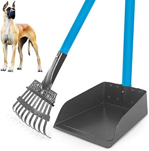 CCAATVG Dog Pooper Scooper for Large Medium Small Dogs Poop Scooper for Dogs with Lightweight Long Handle Rake and Tray
