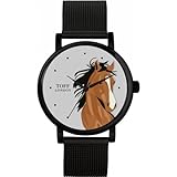  Toff London Montre tête de Cheval Arabe Marron