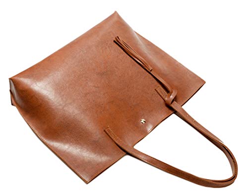 Image of Women Tote Bags Top Handle Satchel Handbags PU Faux Leather Tote Bag with Tassel Shoulder Purse