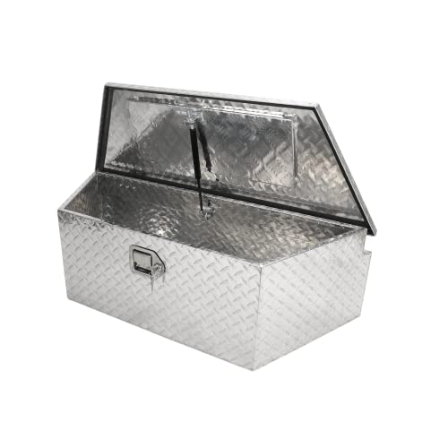 Minseter 39" Aluminum Pickup Truck Trailer Tongue Storage Tool Box Organizer With Lock & Keys, Silver #TOP3