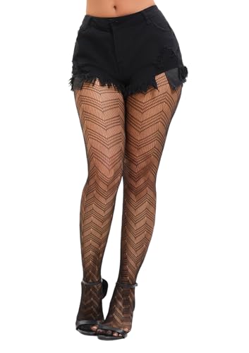 Image of Lunedear Black Fishnet Tights Net Leggings for Women | Halloween themed patterns mesh stockings breathable leggings