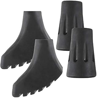 VIVE Trekking Pole Tips (4 Pack) - 1/2 Inch Replacement Rubber Hiking Cane