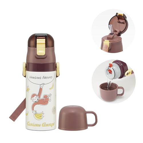 スケーター(Skater) 水筒 子供用 2WAY ストロー飲み 400ml コップ飲み 350ml おさるのジョージ 25 男の子 女の子 ステンレス 軽量タイプ 保温保冷 小容量 waterbottle スポーツボトル キッズ こども 水瓶 SKCP3