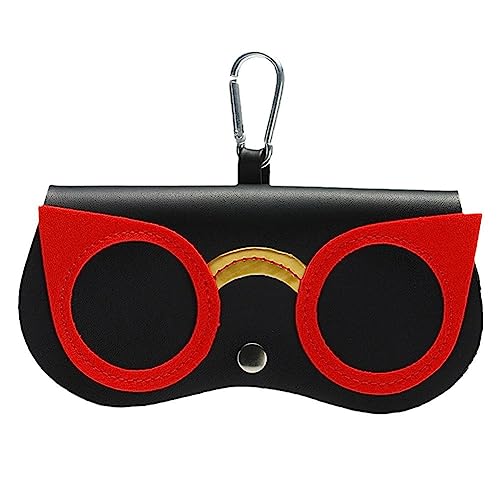GEKUPEM Soft Leather Sunglasses Bag, Cute Cartoon Flower Glasses Case Holder Portable Silm Sunglasses Pouch for Women Men