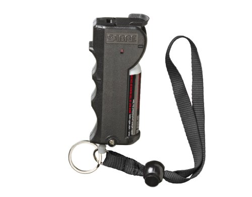 SABRE RED Pepper Spray - Police Strength - with Stop Strap, Key Case, Finger Grip, 20 Bursts & 10-Foot (3M) Range